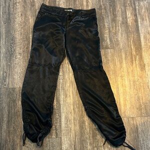 Black Satin Women's Trousers